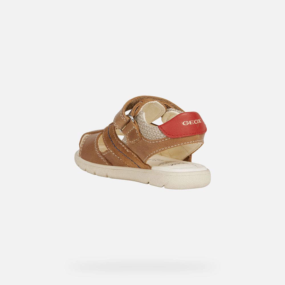 Geox Sandals Brown Alul Boy - Geox Baby Shoes - RNQXLO890